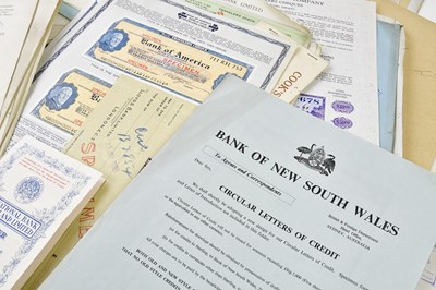 Lot 1181 - A collection of specimen and cancelled bank...