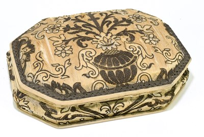 Lot 134 - A 19th century embroidered workbox and cover...