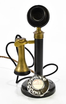 Lot 294 - A vintage candlestick telephone, height 32cm.