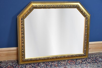 Lot 122 - A modern gilt framed wall mirror with bevelled...