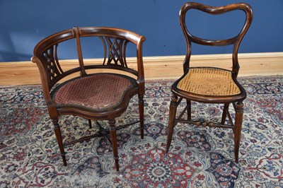 Lot 98 - An Edwardian inlaid mahogany corner chair on...