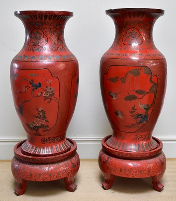 Lot 1169 - A pair of large and impressive Chinese red...