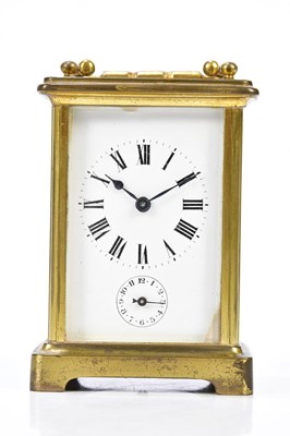 Lot 2066 - A late 19th century French carriage clock, the...