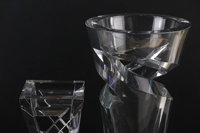 Lot 2150 - BACCARAT; a large 'Tornado' vase, etched mark...