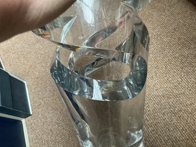 Lot 2150 - BACCARAT; a large 'Tornado' vase, etched mark...