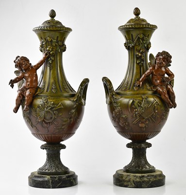 Lot 1182 - A pair of late 19th century style bronze...