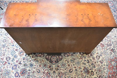 Lot 205 - A reproduction walnut breakfront sideboard of...