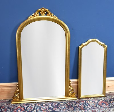 Lot 230 - Two reproduction gilt framed wall mirrors,...