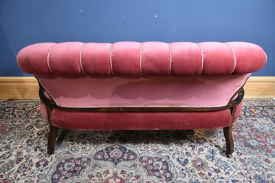Lot 28 - An Edwardian inlaid rosewood salon settee,...