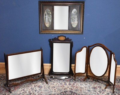 Lot 260 - A George III style fret frame mirror, with a...