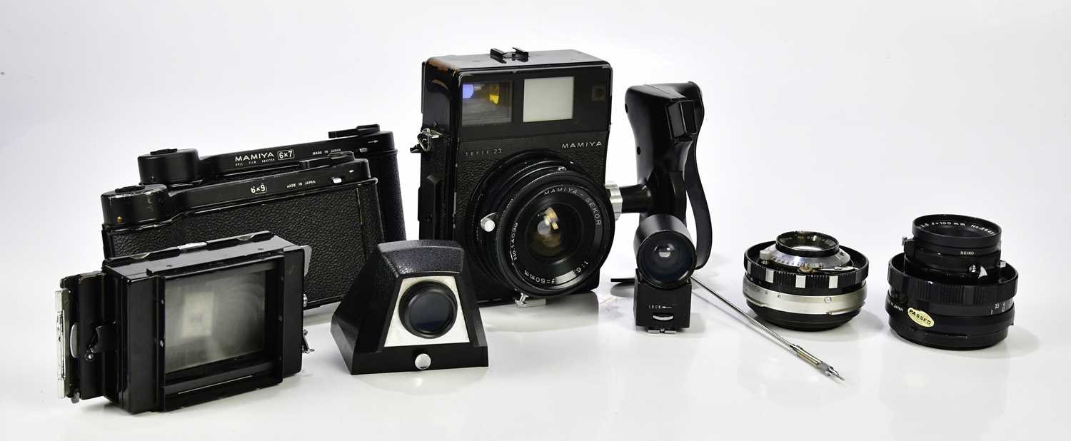 Lot 1383 - MAMIYA; a Mamiya Super 23 press camera, serial...