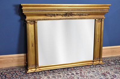 Lot 112 - A Regency style overmantel mirror, with...