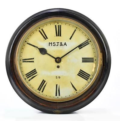 Lot 2021 - RAILWAY CLOCK; a single fusee wall clock, with...