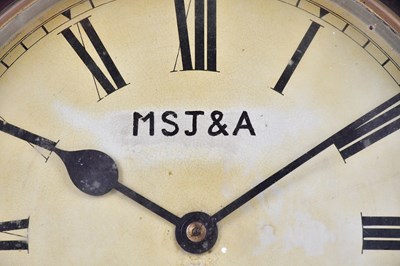 Lot 2021 - RAILWAY CLOCK; a single fusee wall clock, with...