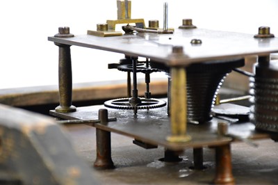 Lot 2021 - RAILWAY CLOCK; a single fusee wall clock, with...