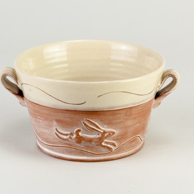 Lot 605 - PHILIP WOOD (born 1957); an earthenware loving...