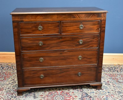 Lot 171 - A 19th century inlaid mahogany chest of two...