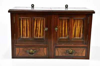 Lot 1051 - A Victorian twin door cabinet, with two glazed...