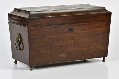 Lot 1052 - A Victorian mahogany tea caddy of rectangular...