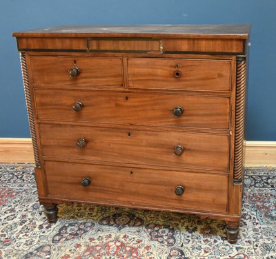 Lot 77 - A 19th century mahogany chest of drawers with...