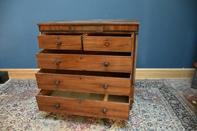 Lot 77 - A 19th century mahogany chest of drawers with...