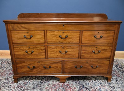 Lot 15 - A 19th century mahogany mule chest with hinged...