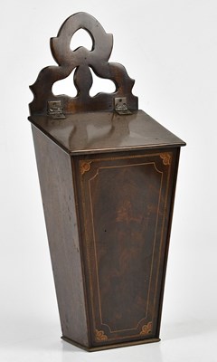 Lot 1053 - A Georgian style inlaid mahogany candlebox,...