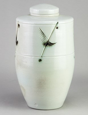 Lot 296 - JACK DOHERTY (born 1948); a tall porcelain jar...