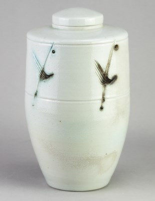 Lot 296 - JACK DOHERTY (born 1948); a tall porcelain jar...