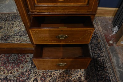 Lot 4 - An Edwardian Sheraton revival inlaid mahogany...