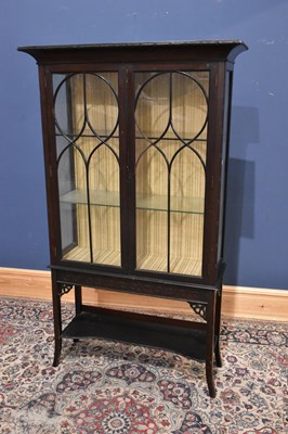 Lot 49 - An Edwardian mahogany twin door display...