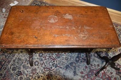 Lot 55 - A Victorian side table on turned ring supports,...