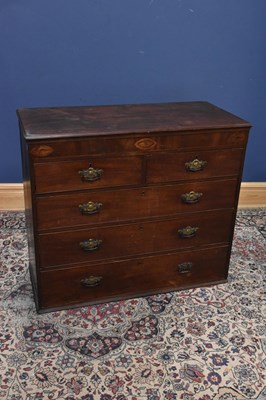 Lot 52 - A 19th century mahogany chest of two short...
