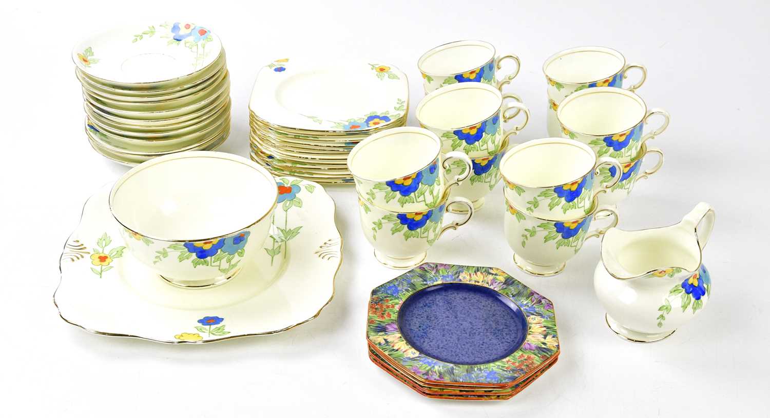 Lot 1326 - WILKINSON; four sandwich plates and an Art...