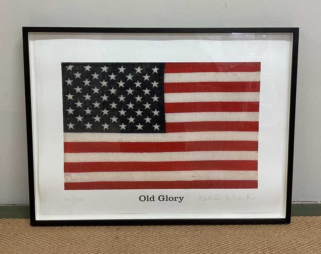 Lot 96 - PETER BLAKE; inkjet on paper, 'Old Glory',...