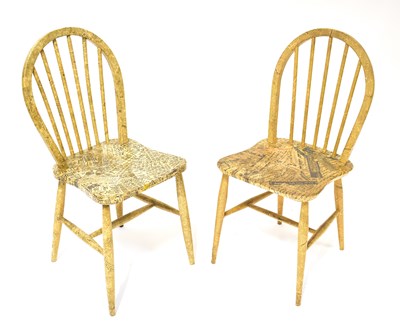Lot 15 - ERCOL; six Ercol and Ercol-style spindle back...