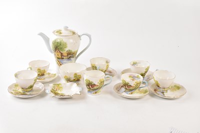 Lot 1368 - SHELLEY; a 'Old Mill' pattern tea service, to...