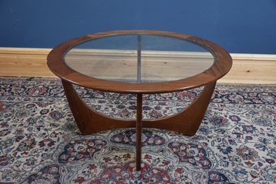 Lot 147 - G-PLAN; a teak Astro coffee table with glass...