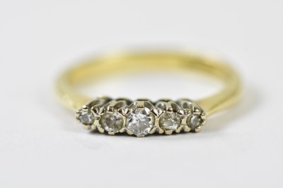 Lot 159 - An 18ct yellow gold and tiny five stone...