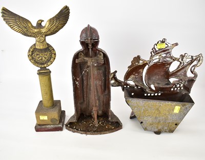 Lot 369 - Two cast metal fireside companions, one a...