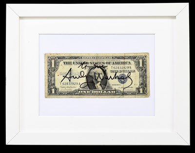 Lot 14 - ANDY WARHOL (AMERICAN, 1927-1987); a $1 bill...
