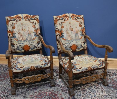 Lot 9 - A pair of late 17th century style carved beech...