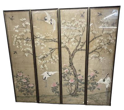 Lot 588 - A set of four 19th century Chinese painted...