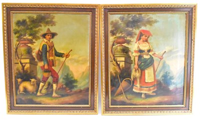 Lot 201 - A pair of late 19th century oils on canvas,...