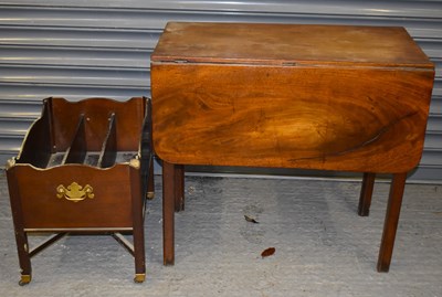 Lot 70 - A mahogany drop-leaf table, width 77cm, and a...