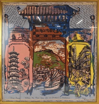 Lot 441 - JACQMAR, LONDON; a silk Chinese inspired scarf,...