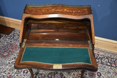 Lot 10 - A French inlaid kingwood and rosewood Louis XV...