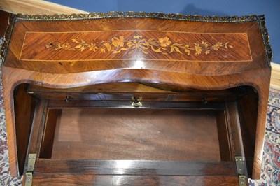 Lot 10 - A French inlaid kingwood and rosewood Louis XV...