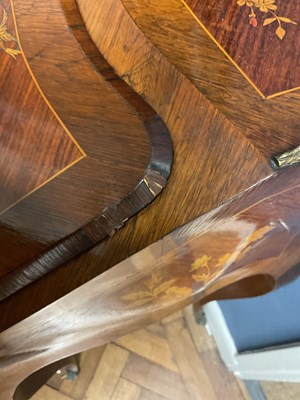 Lot 10 - A French inlaid kingwood and rosewood Louis XV...