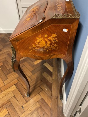 Lot 10 - A French inlaid kingwood and rosewood Louis XV...